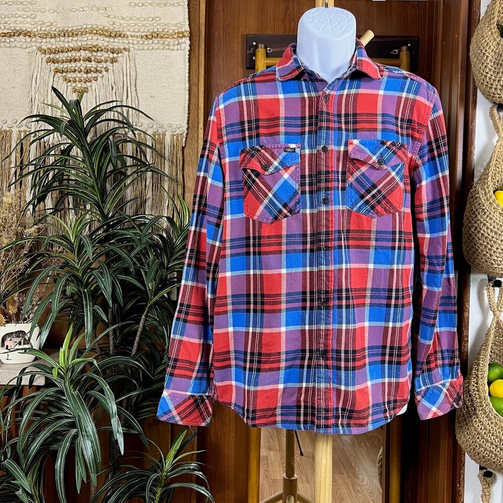 Vintage Fox Racing Plaid Flannel L | Y2K Moto Skate Grunge Button Down Shirt